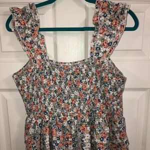 Ruffle Floral Tank Top
